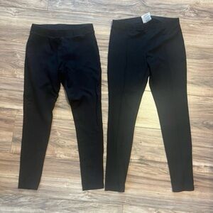 Set of 2 black slim stretchy pants  both Sz Medium